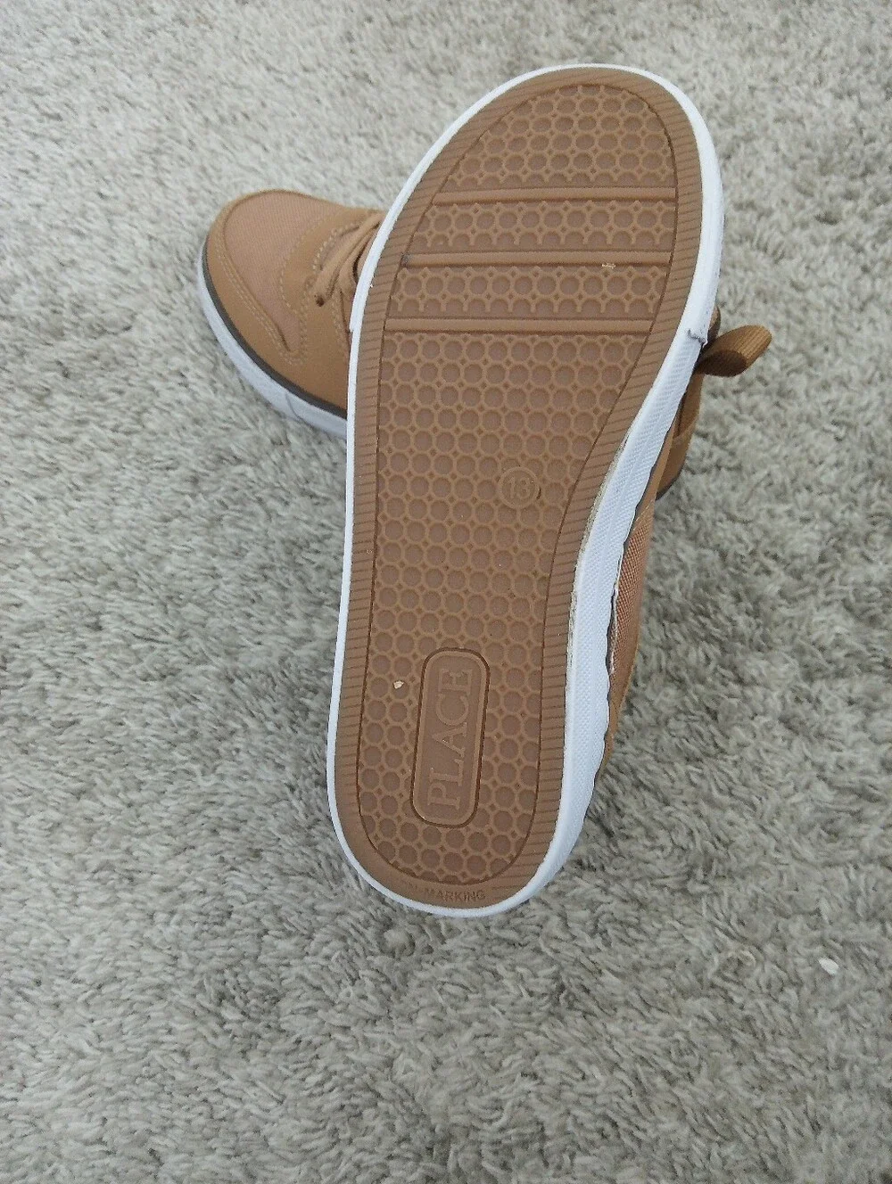 Toddler Boy High-Top Casual Sneakers - Tan Size 13.